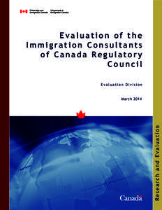 Evaluation of the Immigration Consultants of Canada Regulatory Council