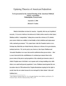 Federalism / Arthur MacMahon / Dual federalism / Layer cake federalism / Canadian federalism / Pierre Trudeau / Federation / Democratic deficit in the European Union / Richard Nathan / Federalism in the United States / Political philosophy / Political systems