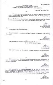 MOST IMMEDIATE No[removed]Cab. GOVERNMENT OF INDIA (BHARAT SARKAR) CABINET SECRETARIAT (MANTRIMANDAL SACHIVALAYA) New Delhi, the 25thMay, 2014