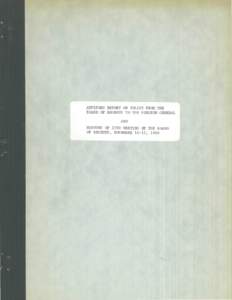 ADVISORY REPORT ON POLICY FROM THE BOARD OF REGENTS TO THE SURGEON GENERAL AND MINUTES OF 25TH MEETING OF THE BOARD OF REGENTS, NOVEMBER 14-15, 1966