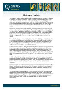 Microsoft Word - History of Hockey.doc