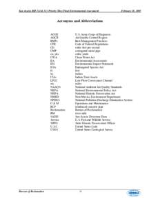 San Acacia RM 114 & 113 Priority Sites Final Environmental Assessment  February 28, 2005 Acronyms and Abbreviations