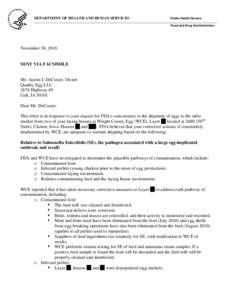 DEPARTMENT OF HEALTH AND HUMAN SERVICES Public Health Service _________________________________________________________________________________________________________________________ Food and Drug Administration  Novemb