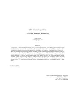 Network architecture / Honeypot / TCP/IP stack fingerprinting / Honeyd / Internet protocol suite / Router / Nmap / Transmission Control Protocol / Traceroute / Computing / Computer network security / Software