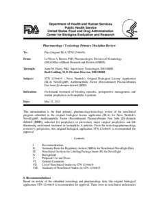 Pharmacology Toxicology Memo, May 31, [removed]Novoeight
