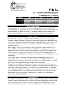 FINAL[removed]SUPPLEMENTAL BUDGET PL-MB ESSENTIAL VITAL SERVICES Request