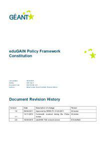 eduGAIN Policy Framework Constitution