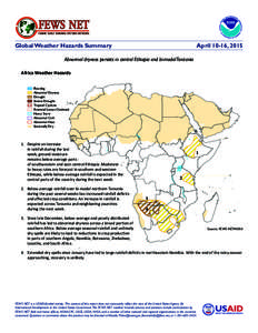 FEWS NET  FAMINE EARLY WARNING SYSTEMS NETWORK Global Weather Hazards Summary