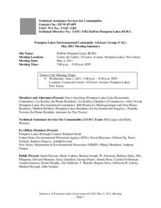 TASC R2 Pompton Lakes 2011 May Meeting Summary[removed]