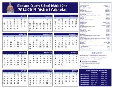 Richland County School District One[removed]District Calendar July[removed]S