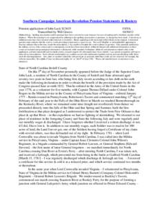 Southern Campaign American Revolution Pension Statements & Rosters Pension application of John Luck S13635 Transcribed by Will Graves f18VA[removed]