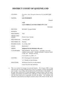 Pozzebon v Ajay Fibreglass Industries Pty LtdQDC 226