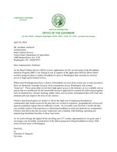 Endorsement Letter by Gov. Gregoire