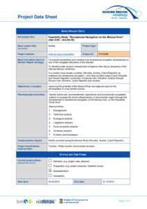 Project Data Sheet BASIC PROJECT DATA Full project title: Feasibility Study 