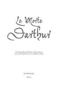 Le Morte  Darthur