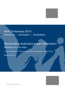 Harmonising Australia’s water information: Reflection on first steps