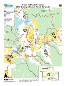 Interstate  Grand and Eagle Counties 2013 Grazing Allotment Permit Renewals  State/US Highway