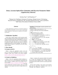Dense, Accurate Optical Flow Estimation with Piecewise Parametric Model (Supplementary Material) Jiaolong Yang1,2 and Hongdong Li2,3 1  2