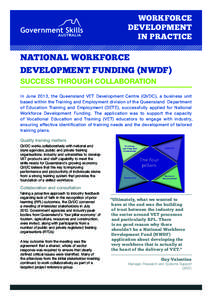 Workforce Development in Practice National Workforce Development Funding (NWDF)