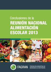 Conclusiones de la  REUNIÓN NACIONAL ALIMENTACIÓN ESCOLAR 2013
