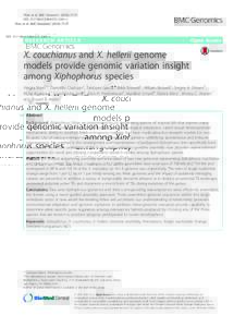 X. couchianus and X. hellerii genome models provide genomic variation insight among Xiphophorus species