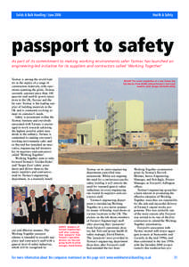 Health & Safety  Solids & Bulk Handling / June 2006 passport to safety As part of its commitment to making working environments safer Tarmac has launched an