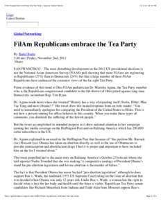 FilAm Republicans embrace the Tea Party | Inquirer Global Nation[removed]:34 PM Logo Latest Stories