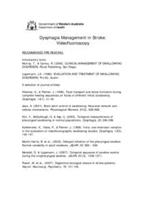 Dysphagia Management in Stroke: Videofluoroscopy