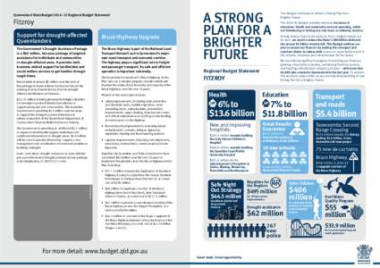 Fitzroy Regional Budget Statement (Queensland State Budget[removed])