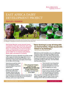 EAST AFRICA DAIRY DEVELOPMENT PROJECT PROFILES of PROGRESS