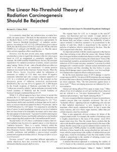 Physics / Radioactivity / Nuclear physics / Medical physics / Radiation oncology / Radiation hormesis / Linear no-threshold model / Ionizing radiation / Hormesis / Medicine / Radiobiology / Health