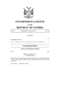 GOVERNMENT GAZETTE OF THE REPUBLIC OF NAMIBIA N$7.60