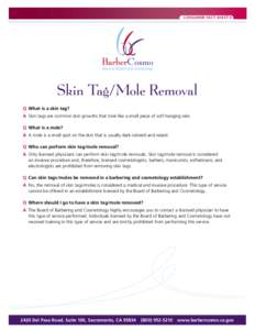 Board of Barbering and Cosmetology - Skin Tag/Mole Removal
