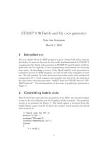 STAMP 8.30 Batch and Ox code generator Siem Jan Koopman March 5, 2010 1