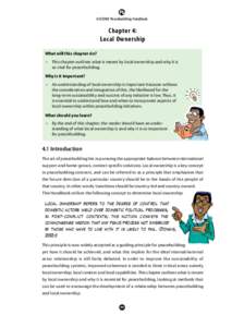 ACCORD Peacebuilding Handbook  Chapter 4: Local Ownership What will this chapter do? •	 This chapter outlines what is meant by local ownership and why it is