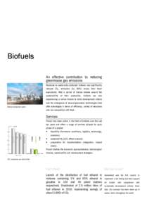 Biofuels An effective contribution to reducing greenhouse gas emissions Ethanol production plant