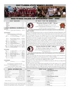 2007 SEASON  UP NEXT FOR THE SEMINOLES... Overall: ..........................................................7-3-2 Home: ...........................................................5-1-0