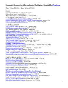 Jefferson County /  Washington / Olympic Peninsula / Port Townsend /  Washington / Port Hadlock-Irondale /  Washington / DSHS / Medicaid / Washington / Geography of the United States / Jefferson Transit