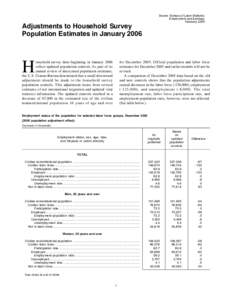 Adjustments to Household Survey Population Estimates in January 2006