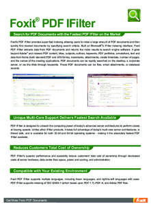 Foxit PDF IFilter - Data Sheet