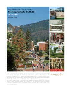 appal achian state universit y  Undergraduate Bulletin 2010–2011 volume xcvii