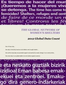 THE GLOBAL NETWORK OF WOMEN’S SHELTERS 2012 Global Data Count One 24 hour day… One day in the life of women and children who sought shelter… One of the many days we provided support and worked to create change in o