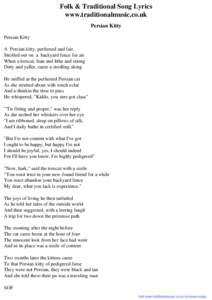 Folk & Traditional Song Lyrics - Persian Kitty