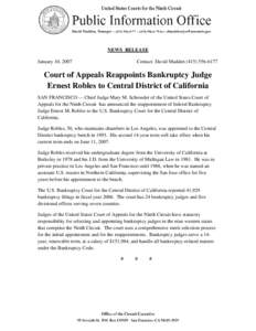 United States Court of Appeals for the Ninth Circuit / Bankruptcy / United States District Court for the Central District of California / Judge / United States courts of appeals / Law / Bankruptcy Appellate Panel / Bankruptcy in the United States / United States bankruptcy law / United States bankruptcy court / California