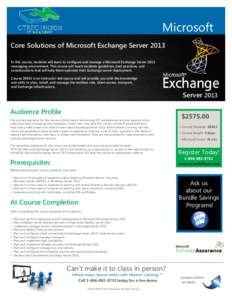 Microsoft Core Solutions of Microsoft Exchange Server[removed]