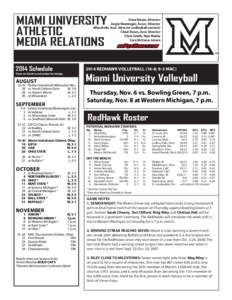 1  MIAMI UNIVERSITY ATHLETIC MEDIA RELATIONS