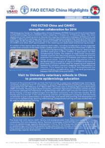 China Highly Pathogenic Avian Influenza Highlights ::: February 2014 ::: Vol. 61