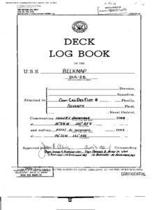 Reproduced from the Unclassified I Declassified Holdings of the National Archives  CONf\\Jtl\~ liAL FOR OFFICIAL USE ONLY DECK LOG-TITLE PAGE NAVPERS[removed]Fonnerly NAVPERS 716)
