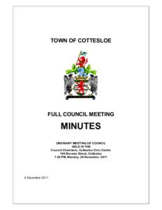 TOWN OF COTTESLOE  FULL COUNCIL MEETING MINUTES ORDINARY MEETING OF COUNCIL