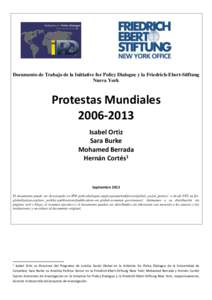 Documento de Trabajo de la Initiative for Policy Dialogue y la Friedrich-Ebert-Stiftung Nueva York Protestas MundialesIsabel Ortiz